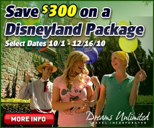 Dreams Unlimited disneyland and walt disney world vacation bookings, specials and discounts